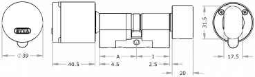 Zylinder EVVA AirKey mit einseitigem Zutritt