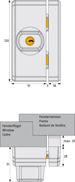 ABUS Secvest Funk-Fenstersicherung FTS 96 E - Sperre AL0089 - FUFT50000