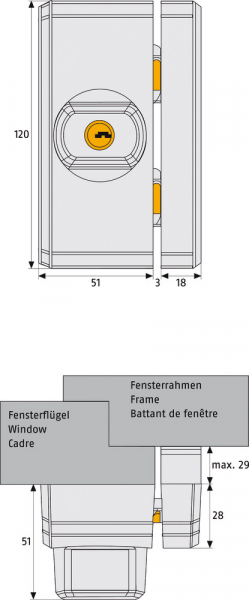 Fenster-Zusatzsicherung FTS96 Weiss