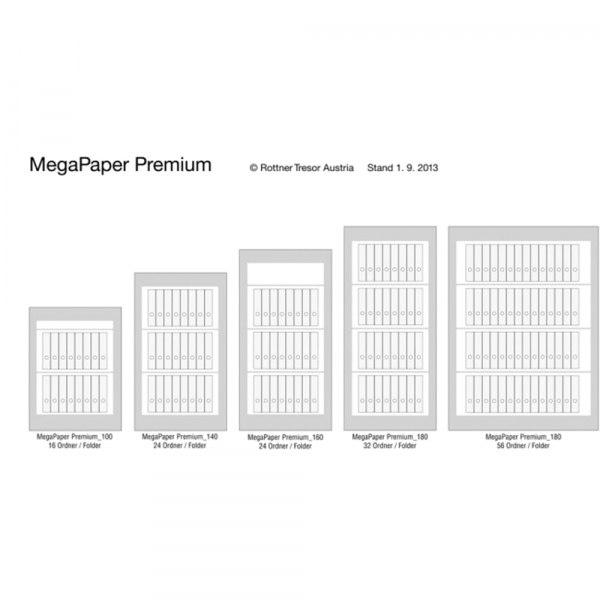 Rottner Papiersicherungsschrank MegaPaper 160 Premium Doppelbartschloss