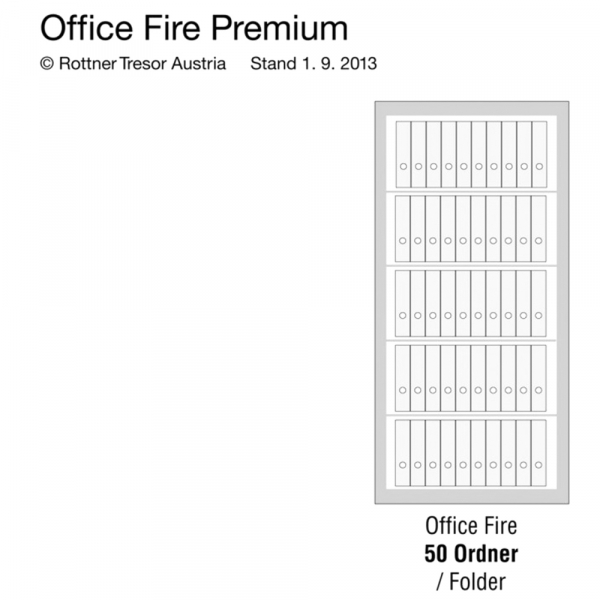 Rottner feuersicherer Stahlbüroschrank S2 Office 3 Fire Elektronikschloss Premium